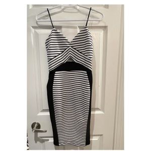 White & Black BodyCon Dress Alt B